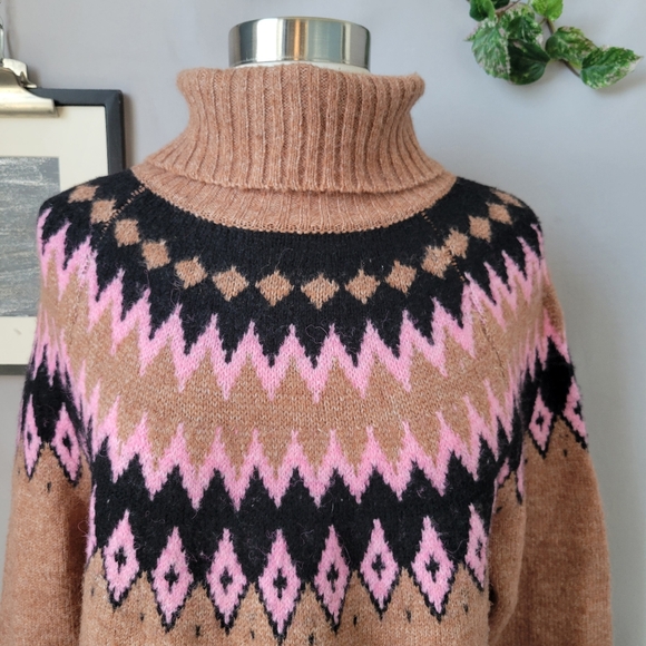 Aspen Fair‎ Isle Turtleneck Pullover Sweater  S - Picture 3 of 12